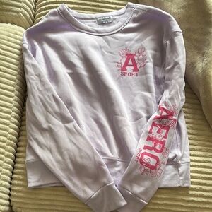 Aeropostale Purple and Pink Hoodie Sweatshirt